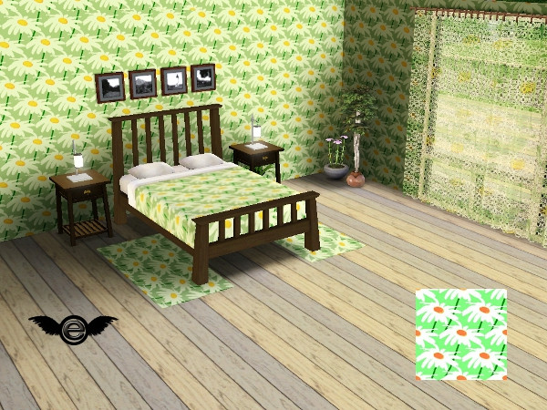 Sims 3 — Country Pattern Set Green - daisies by engelchen1202 — Country Pattern Set Green - daisies by