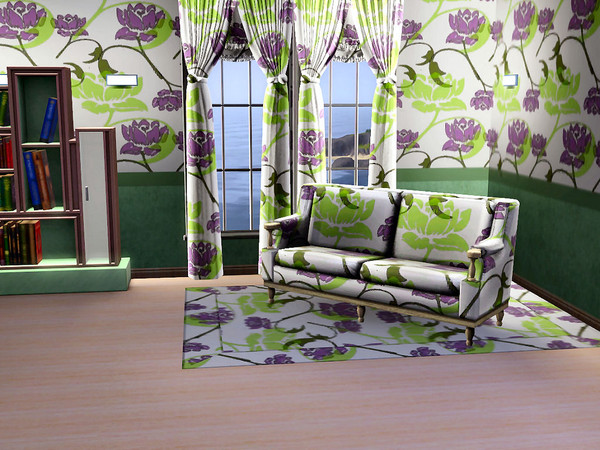 Sims 3 — marcorse_shadows pattern by marcorse — A pretty stylised floral pattern of lavender and green peony flower