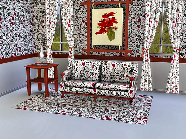 Sims 3 — marcorse_windblown pattern by marcorse — A small-scale allover pattern in grey and white, with burgundy