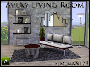 Sims 3 — Avery Living Room by sim_man123 — New small living room set - contains 7 items. Loveseat, Coffee Table, Plant,