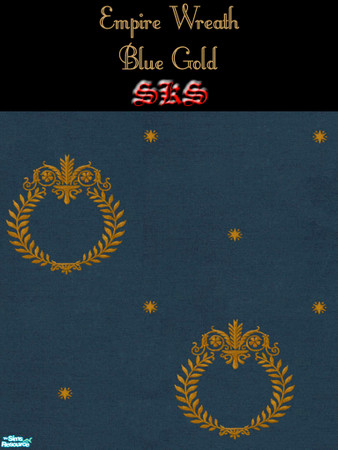 Sims 2 — Gold Empire Wreath Carpeting Set - Blue by 71robert13 — Gold Laural leaf wreath carpeting to coordinate with my