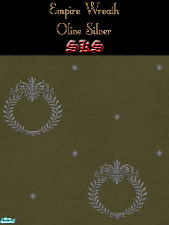 Sims 2 — Silver Empire Wreath Carpeting Set - Olive by 71robert13 — Silver Laural leaf wreath carpeting to coordinate