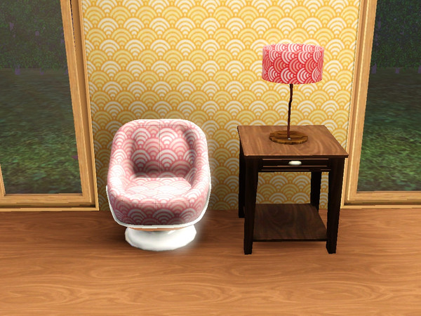 Sims 3 — Japanese Wave by Mitchee — Three different colours are shown but the pattern can be recoloured into whatever