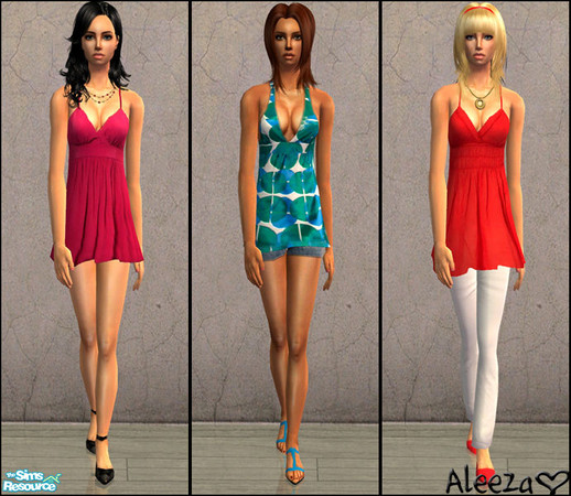 Sims 2 — IT-Girl by Aleeza — A set of three outfits and one new mesh included. No EP required. (maternity friendly)