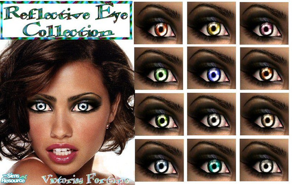 Sims 2 — VF Reflective Eye Collection by fortunecookie1 — Here are 12 new colors with different reflections! Maybe your