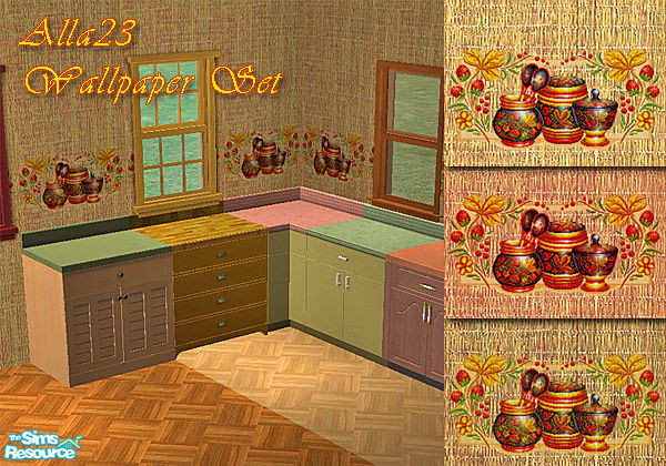 Sims 2 — Wallpaper set for Kitchen by Semitone — Wallpaper set for Kitchen