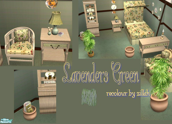 Sims 2 — Lavender\'s Green by Zillah — Warm summery recolour of Cashcraft\'s Vintage Charm bedroom in bright yellow,
