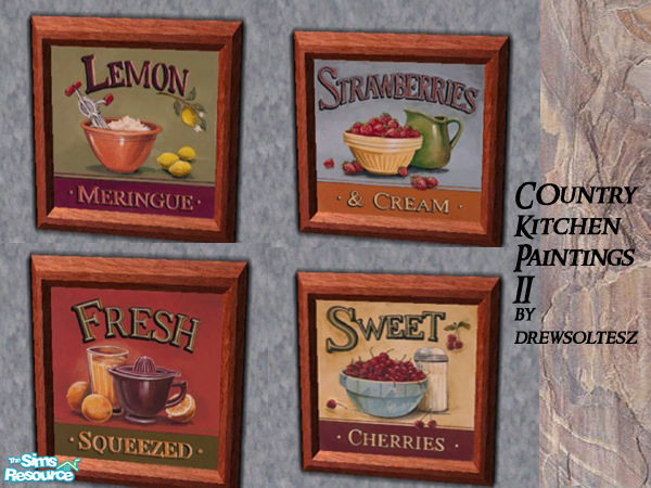 Sims 2 — Country Kitchen Prints II by drewsoltesz — Four framed prints ideal for that country themed kitchen/dining area,