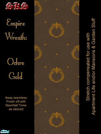 Sims 2 — Gold Empire Wreath AL Set - Ochre by 71robert13 — Golden Laurel Wreaths, Classical scroll work and stars