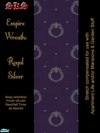 Sims 2 — Silver Empire Wreath AL Set - Royal by 71robert13 — Silver Laurel Wreaths, Classical scroll work and stars
