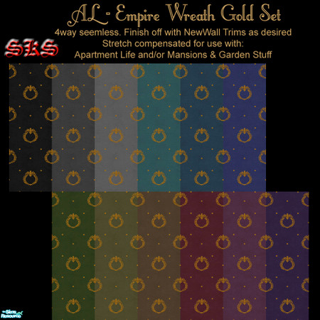 Sims 2 — Gold Empire Wreath AL Set by 71robert13 — Golden Laurel Wreaths, Classical scroll work and stars bespeckle these