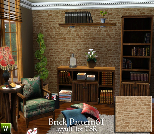 Sims 3 — Brick Pattern61 by ayyuff — recolorable brick pattern