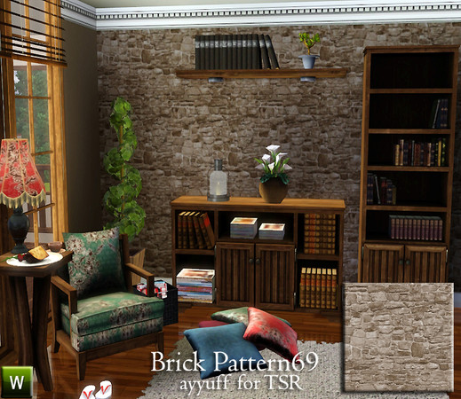 Sims 3 — Brick Pattern69 by ayyuff — recolorable brick pattern