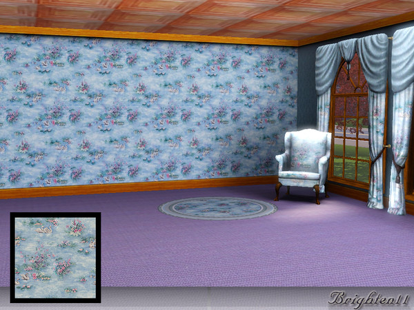 Sims 3 — BR11 Swans by Brighten11 — Swans - Brighten11 A new floral pattern from Brighten11. Works nicely with walls,
