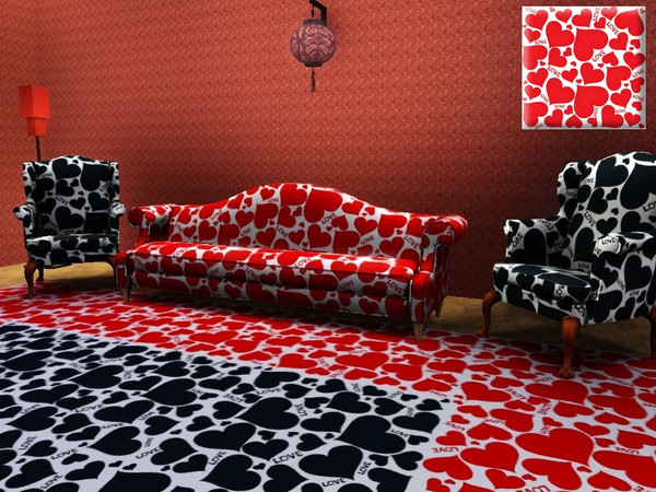 Sims 3 — Love by allison731 — By allison731 2-recolorable themed pattern with hearts. Included these preview images: