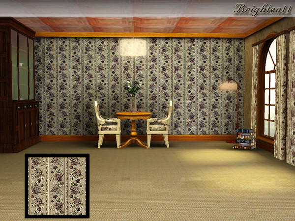 Sims 3 — BR11 Rose Stripe by Brighten11 — Rose Stripe - A new floral pattern from Brighten11. Works nicely with walls,