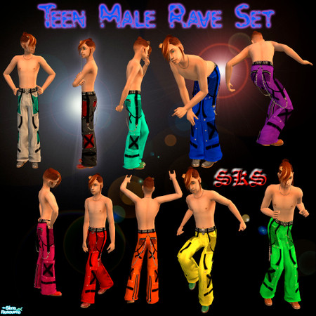 Sims 2 — TMB Tripp Raver Pants by 71robert13 — Extra baggy Tripp pants. Extra roomy Mesh overlay pockets, Stud and eyelet