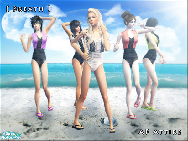 Sims 2 — [ Breath ] - AF Attire by Screaming_Mustard — A set of new swimsuits built on a new mesh for you guys. Credit to