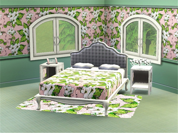 Sims 3 — marcorse_white flowers pattern by marcorse — Bunches of white flowers, with tendrils and soft green leaves