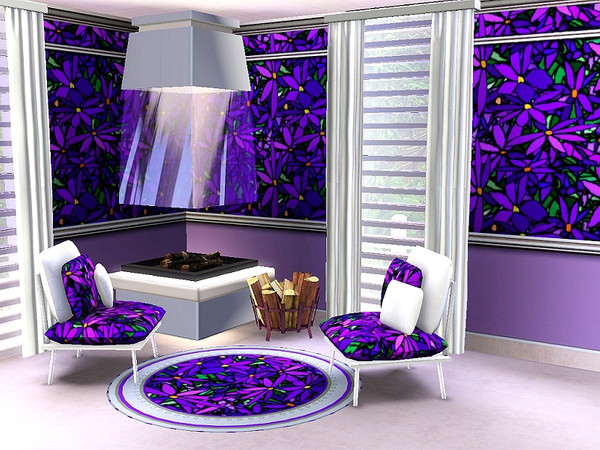Sims 3 — marcorse_purple clematis pattern by marcorse — What can I say . . . it's bright, it's purple, it's a clematis