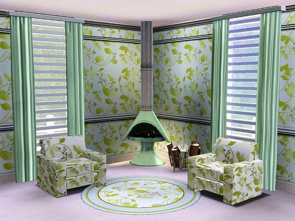 Sims 3 — marcorse_leafy wreath pattern by marcorse — A delicately shaded pattern of leaves in a wreathed design.