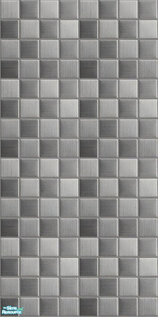Sims 2 — Modern Stainless Wall IV by HugeLunatic — Modern brushed steel wall, with a multi-tone brushed steel tiles. 2