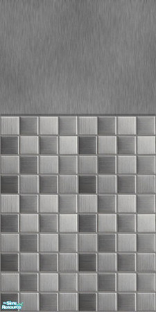 Sims 2 — Modern Stainless Wall III by HugeLunatic — Modern brushed steel wall, with a multi-tone brushed steel tiles. 2