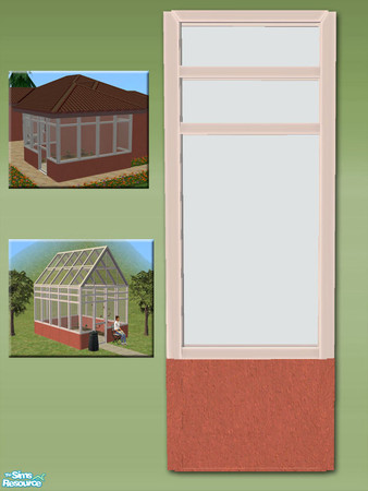 Sims 2 — Greenhouse Wall - Terracotta - White Frame by Shakeshaft — Part of a new mesh set of Greenhouse walls, there are