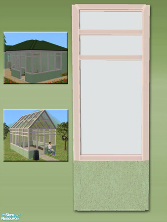 Sims 2 — Greenhouse Wall - Green - White Frame by Shakeshaft — Part of a new mesh set of Greenhouse walls, there are 6