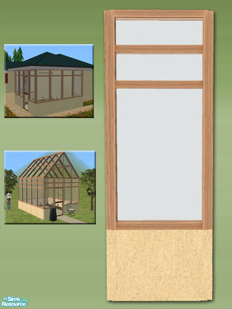 Sims 2 — Greenhouse Wall - Buttercream - Metal Frame by Shakeshaft — Part of a new mesh set of Greenhouse walls, there