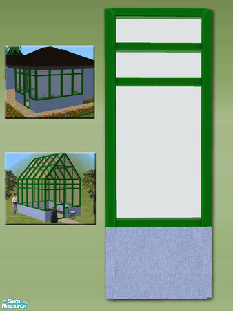 Sims 2 — Greenhouse Wall - Blue - Green Frame by Shakeshaft — Part of a new mesh set of Greenhouse walls, there are 6