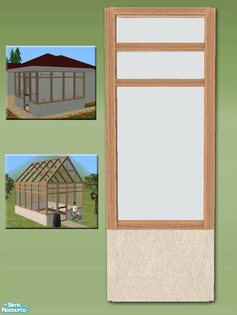 Sims 2 — Greenhouse Wall - White - Metal Frame by Shakeshaft — Part of a new mesh set of Greenhouse walls, there are 6