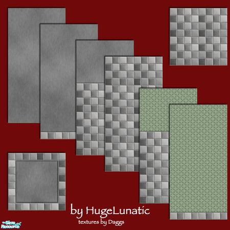 Sims 2 — Modern Stainless by HugeLunatic — Modern brushed steel wall, with a multi-tone brushed steel tiles. 2 floors and