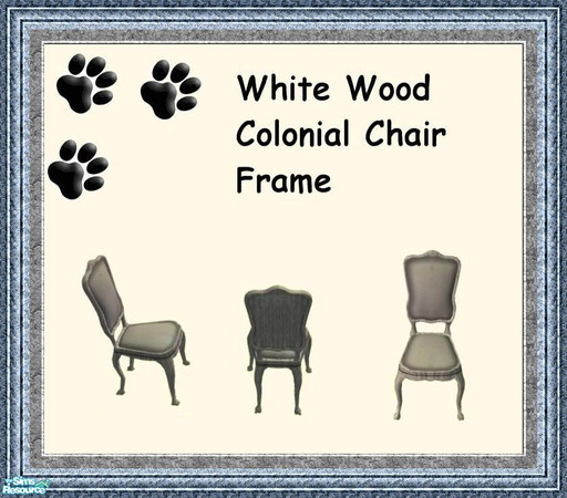 Sims 2 — Dolphin Cove - Dining Room -White Wood Colonial Dining Chair by MinnieMinPin — 