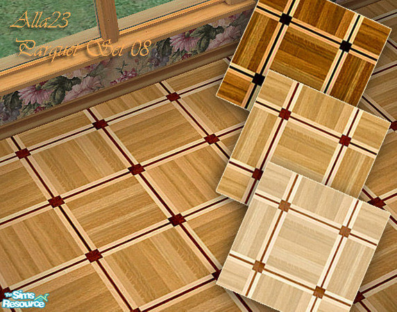 Sims 2 — Parquet Set by Semitone — Parquet - three colors