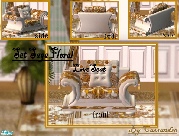 Sims 2 — Saga Floral living - loveseat by kibanahnah — Recolor of Helga86\'s wonderful \" Saga living\". In
