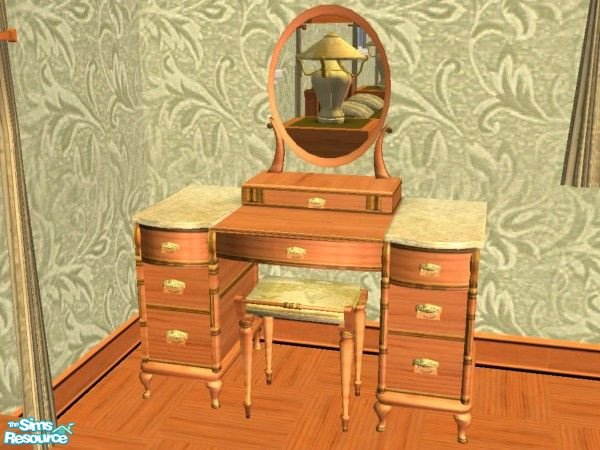 Sims 2 — TC 74 Bedroom Set - Luvs10s Tc74 Cornerstone Vanity by luvs10s — Recolour of Maxis Cornerstone Vanity using