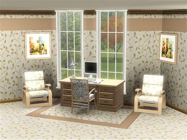 Sims 3 — marcorse_floating pattern by marcorse — A delicate tracery of leafy stalks floating across this allover repeat