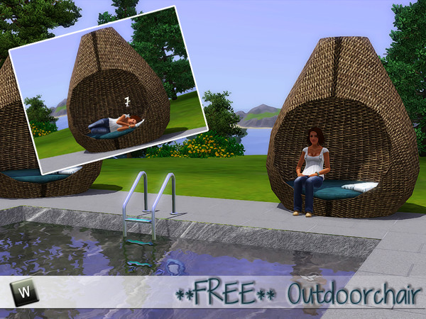 Sims 3 — ** FREE** Outdoor Seat by Angela — Outdoor seat. Made by Angela as a request. (2011) Please do not clone or