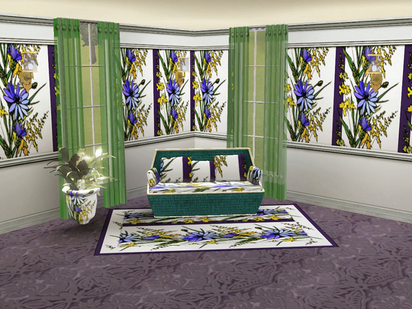 Sims 3 — marcorse_daisy plus pattern by marcorse — A star daisy in blue/purple shades with yellow accents alternating