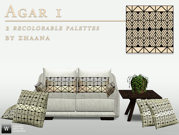 Sims 3 — Agar 1 by Zhaana — Get back to Africa with this geometric pattern, with two channels. Created as usual in