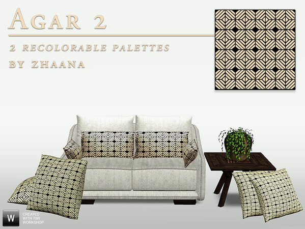 Sims 3 — Agar 2 by Zhaana — Get back to Africa with this geometric pattern, with two channels. Created as usual in
