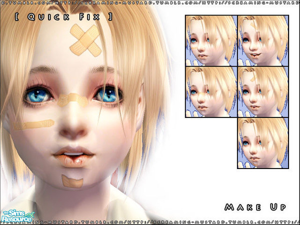 Sims 2 — [ Quick Fix ] - Make Up by Screaming_Mustard — Just some random bandage masks for your Sims. These are layerable