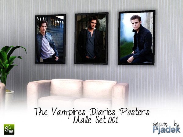 Sims 3 — The Vampire Diaries Male Posters by Pjadek2 — Posters of Stefan, Damon and Jeremy from The Vampires Diaries.