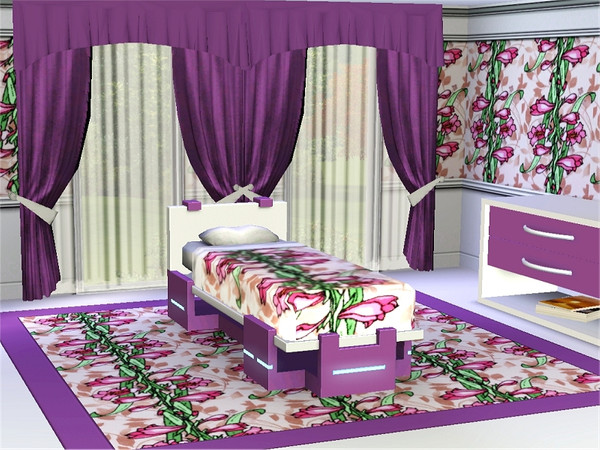 Sims 3 — marcorse_penstemon pattern by marcorse — This pattern features vertical columns of pink penstemon, it's