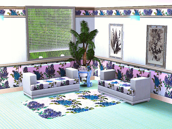 Sims 3 — marcorse_lilac blue pattern by marcorse — These aren't actually lilacs, but a variety of heliatrope - however