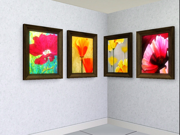 Sims 3 — Floral Paintings Set 01 by anura32 — A set of four paintings showcasing the beauty of poppies. 