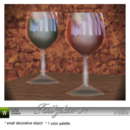 Sims 3 — Full glass 01 by katelys — New decorative object. Low polycount, 1 color palette.