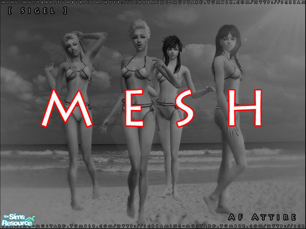 Sims 2 — [ Sigel ] - MESH by Screaming_Mustard — A new set of swimsuits build on a new ~super curvy~ mesh for you guys.
