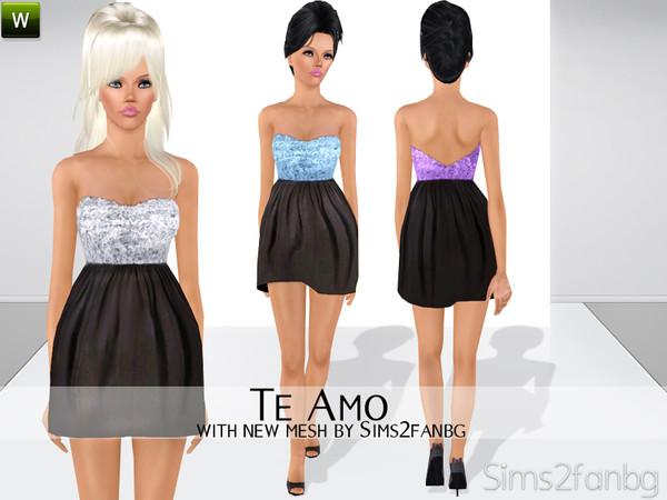 Sims 3 — Te Amo by sims2fanbg — .:Te Amo:. Dress in 3 recolors,Recolorable,With new Mesh by Me,Launcher Thumbnail. I hope